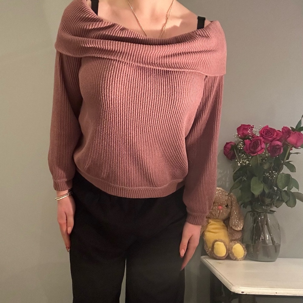 Abercrombie and fitch off the shoulder sweater